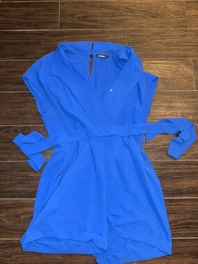 Bright Royal Blue Short Romper with Belt
